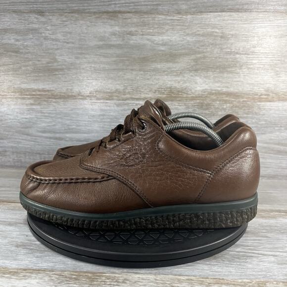 SAS Mens PATHFINDER Handcrafted Brown Tumbled Leather Shoes Size 10.5 W - Picture 1 of 8